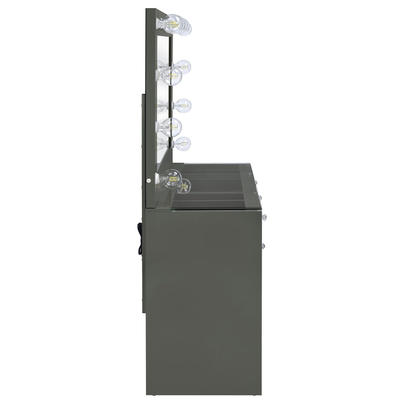 Tocador de maquillaje Acena con espejo LED