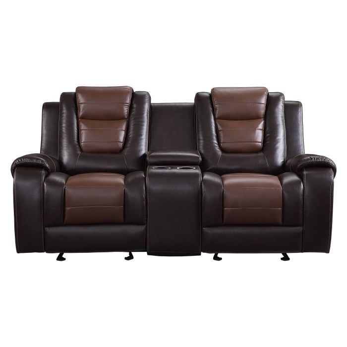 9470BR-2 - Sofá biplaza reclinable con planeador doble y consola central