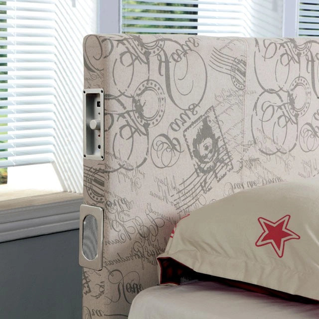 Evans E.King & Cal.King Bed باللون الإسبريسو والأبيض والجملي