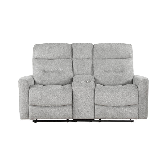 9610GY-2 - Sofá Biplaza Reclinable Doble con Consola Central