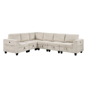 Walterboro-(6)6-Piece Sectional with Storage, Storage Pouches and Charging Ports image