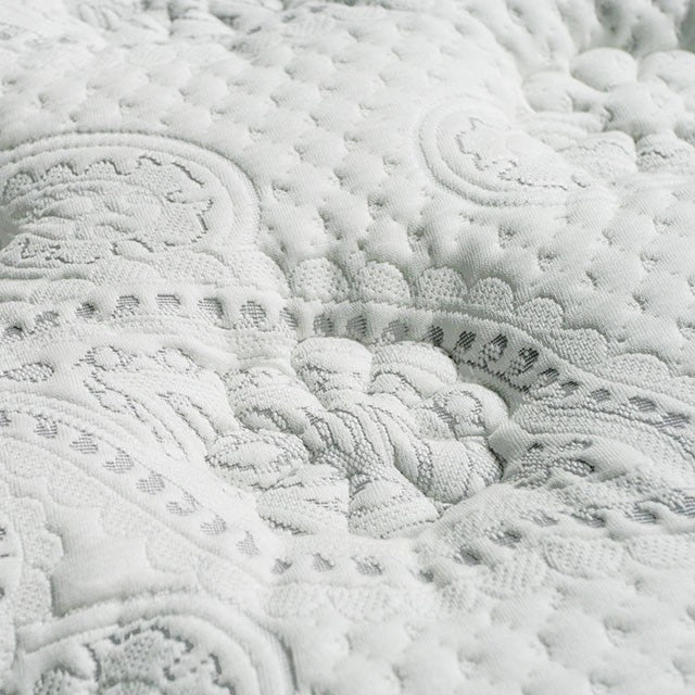 Colchón SIDDALEE con pillow top europeo de 16" blanco/gris, E.King