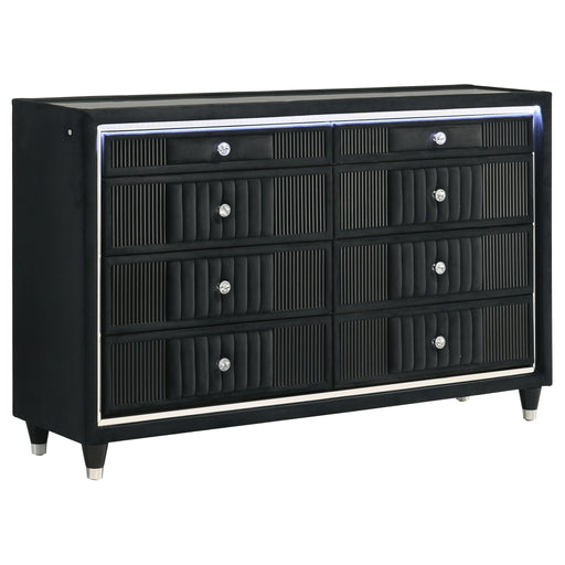 Ravenne Velvet Upholstered LED Dresser