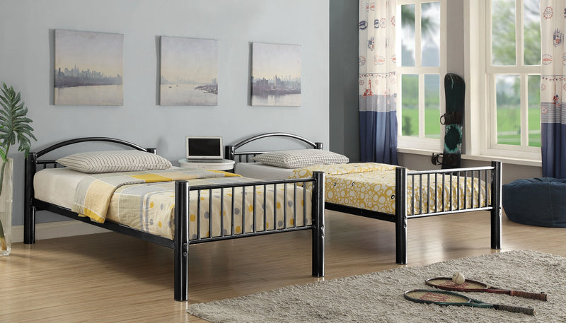 سرير بطابقين Cayelynn Black (مفرد/مفرد)