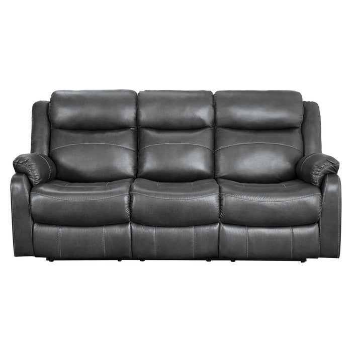 9990GY-3 - Sofá reclinable doble Lay Flat con portavasos central desplegable
