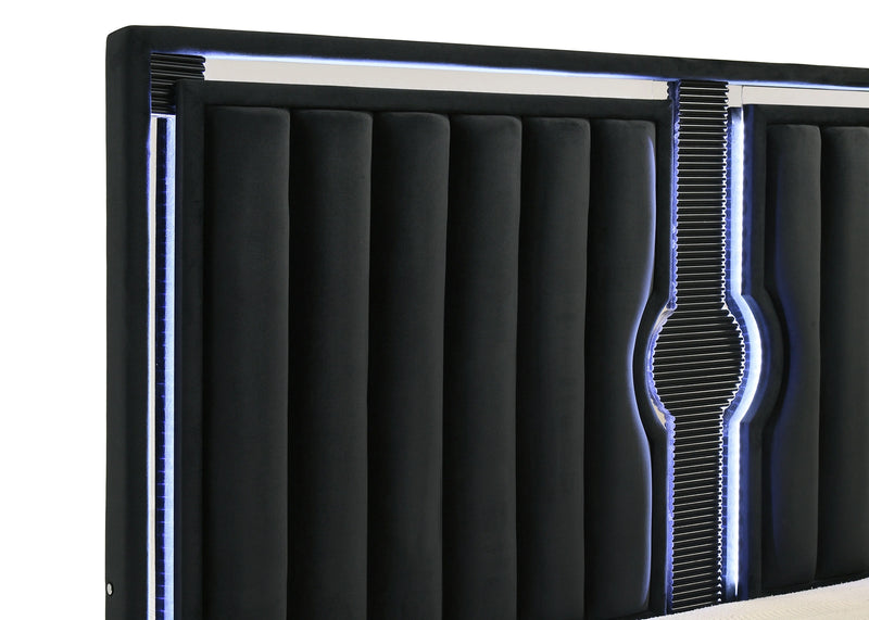 Ravenne Velvet Upholstered LED Bedroom Set