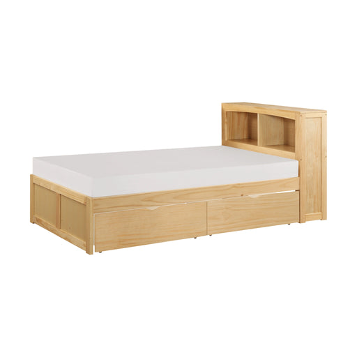 Cama plataforma Bartly Twin con estantería y cajones de almacenamiento