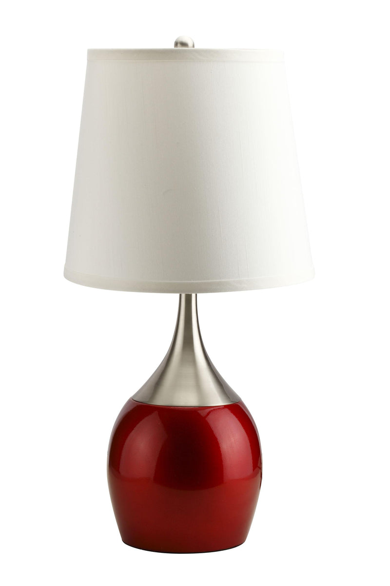 Lámpara de mesa Willow rojo, plata cepillada