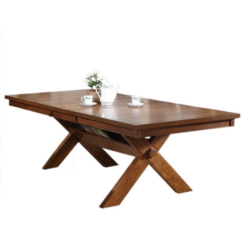 Mesa de Comedor Rectangular Acme Apollo con Base de Caballete en Nogal 70000