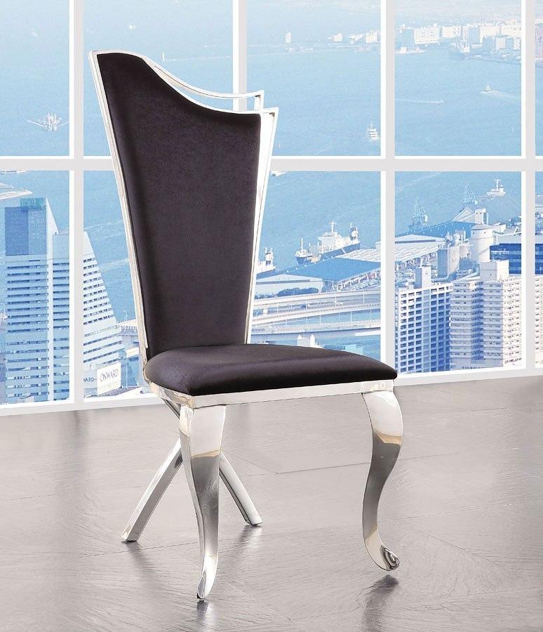كرسي سفرة ACME Cyrene Faux Fabric (طقم من 2) من الستانلس ستيل 62079