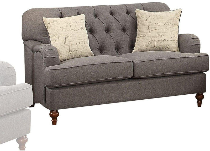 Sofá de dos plazas Alianza de Acme Furniture en gris oscuro 53691