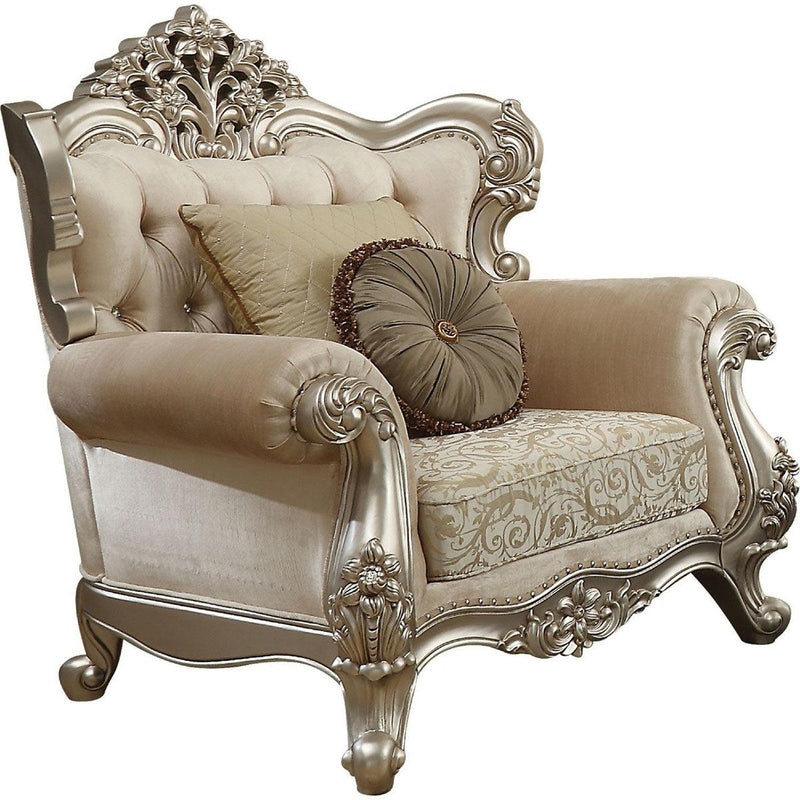 Sillón Bently con 2 Almohadas en Champaña 50662 de Acme Furniture