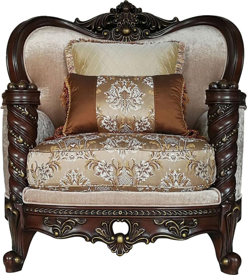 Silla Devayne de Acme Furniture con 2 cojines en Nogal Oscuro 50687
