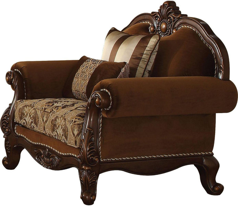 Silla Jardena de Acme Furniture con 2 cojines en roble cerezo 50657