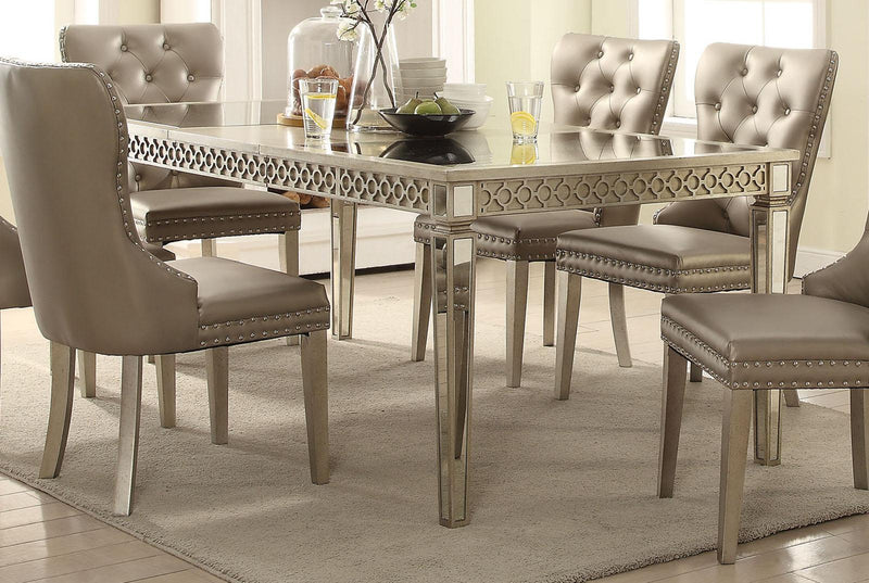Mesa de comedor Kacela de Acme Furniture en espejo y champán 72155