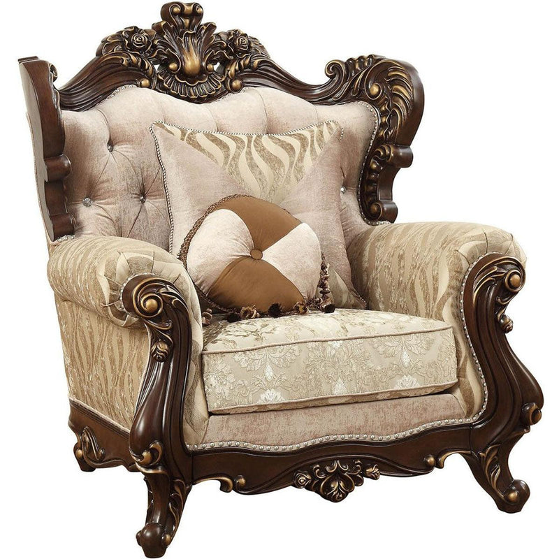 Silla Shalisa de Acme Furniture con 2 cojines, color nogal 51052