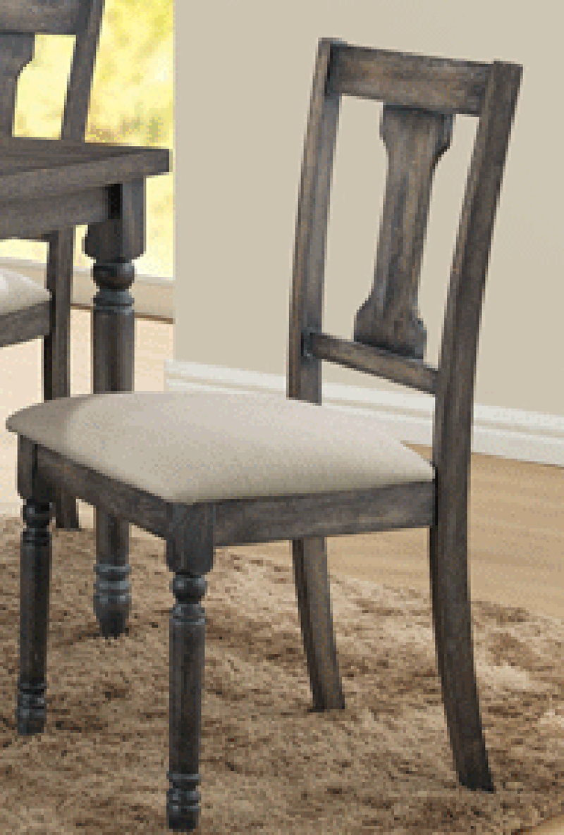 Acme Furniture Wallace Side Chair باللونين البيج والرمادي العتيق (طقم من قطعتين) 71437
