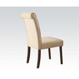 Silla auxiliar Acme Gasha (Juego de 2) en beige/nogal 72822