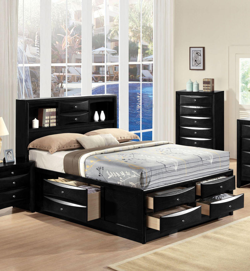 Cama de almacenamiento Queen Acme Ireland en negro 21610Q