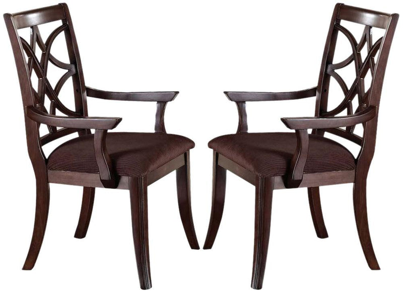 Sillas de comedor Acme Keenan con apoyabrazos (juego de 2) en nogal oscuro 60258