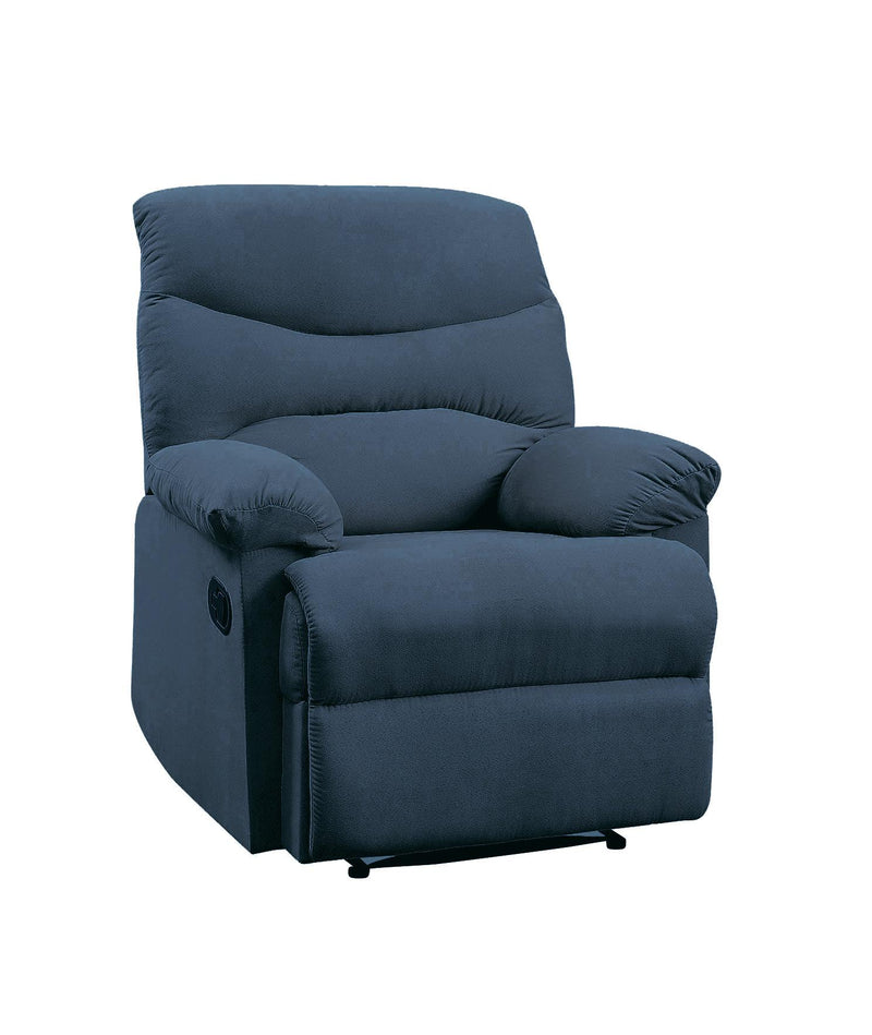 Sillón reclinable (manual) de tela tejida Arcadia azul