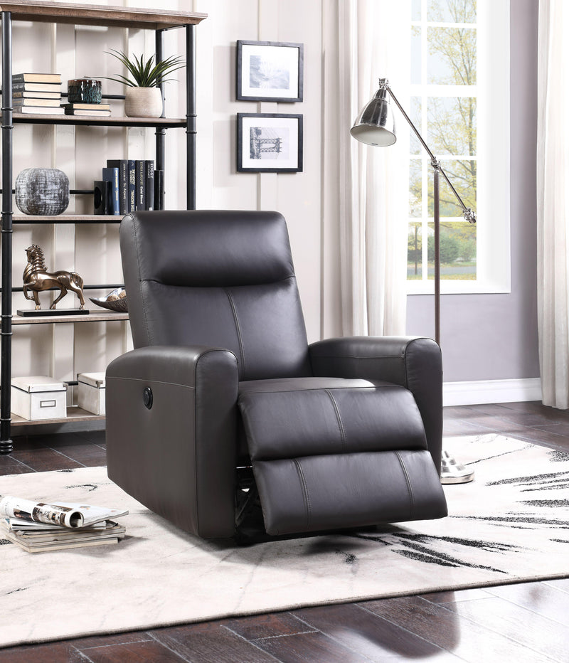 Sillón reclinable Blane Brown de piel de grano superior (con movimiento eléctrico)