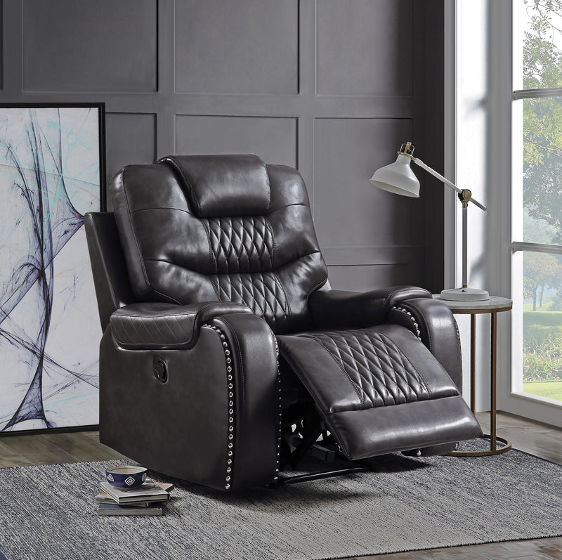Sillón reclinable Braylon Magnetite de poliuretano (mecanismo manual)