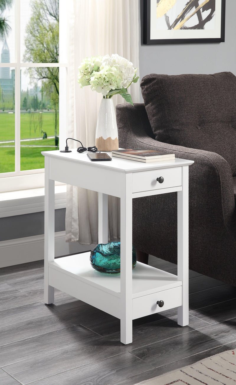 Mesa auxiliar Byzad blanca (Base de carga USB)