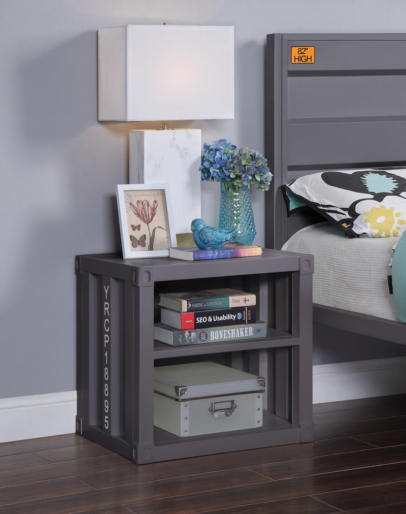 Mesa de noche Cargo Gunmetal (USB)