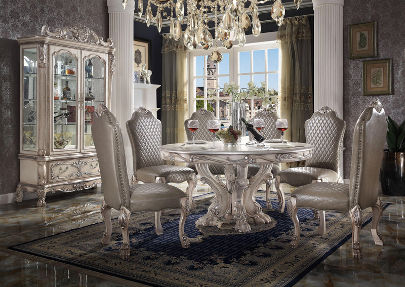 Mesa de comedor redonda Dresden Vintage Bone White
