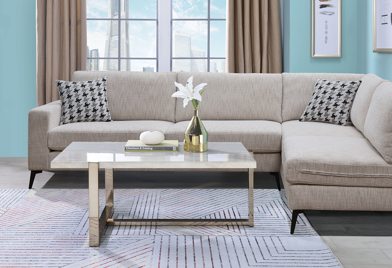 طاولة قهوة Feit Faux Marble & Champagne