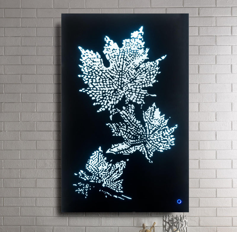 Cuadro de pared con cristales de imitación y vidrio ahumado Hadrias (LED)