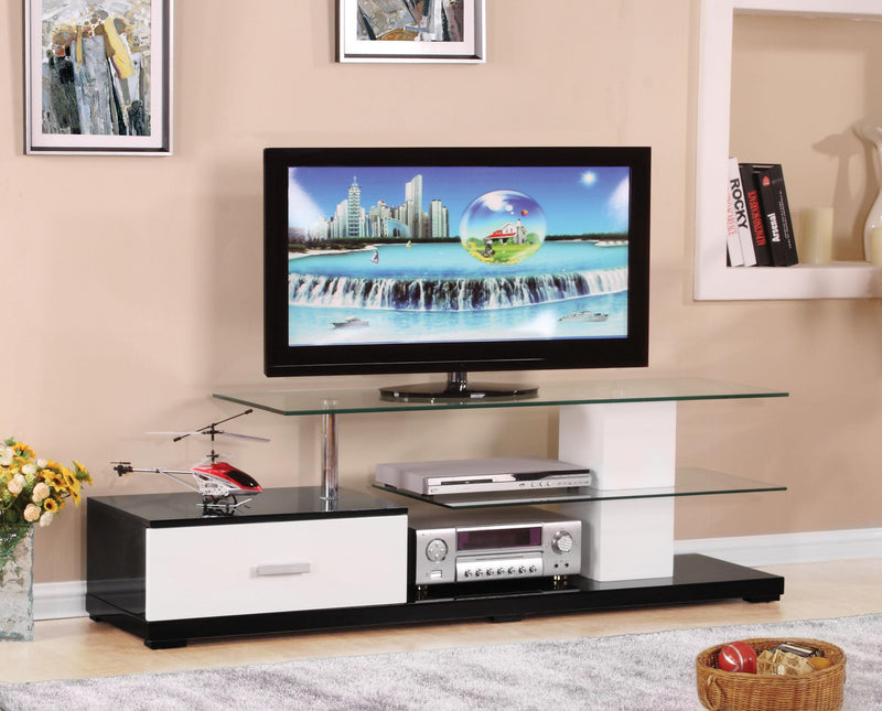 Mueble de TV Ivana blanco y negro