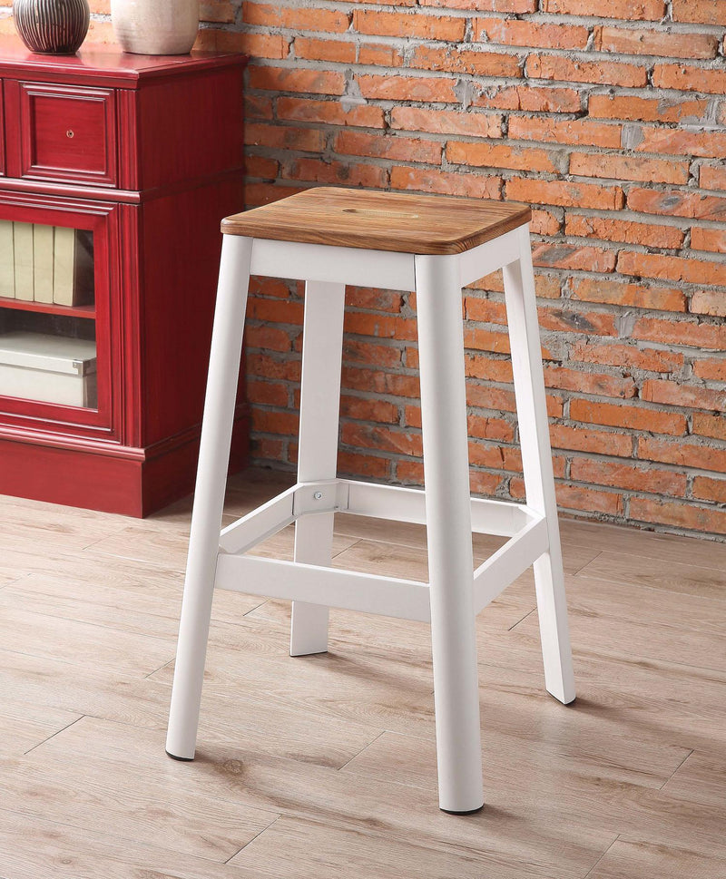 Taburete de bar Jacotte natural y blanco (1 ud.)