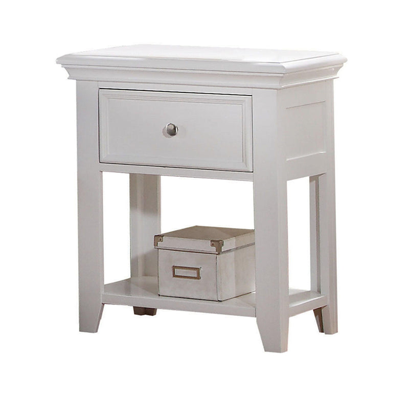 Mesita de noche Lacey blanca (1 CAJÓN)
