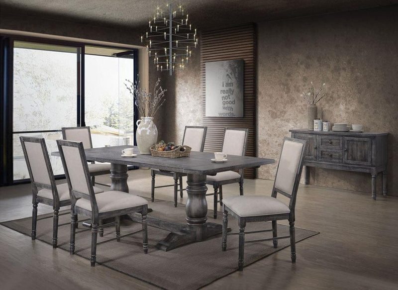 Mesa de comedor gris envejecido Leventis
