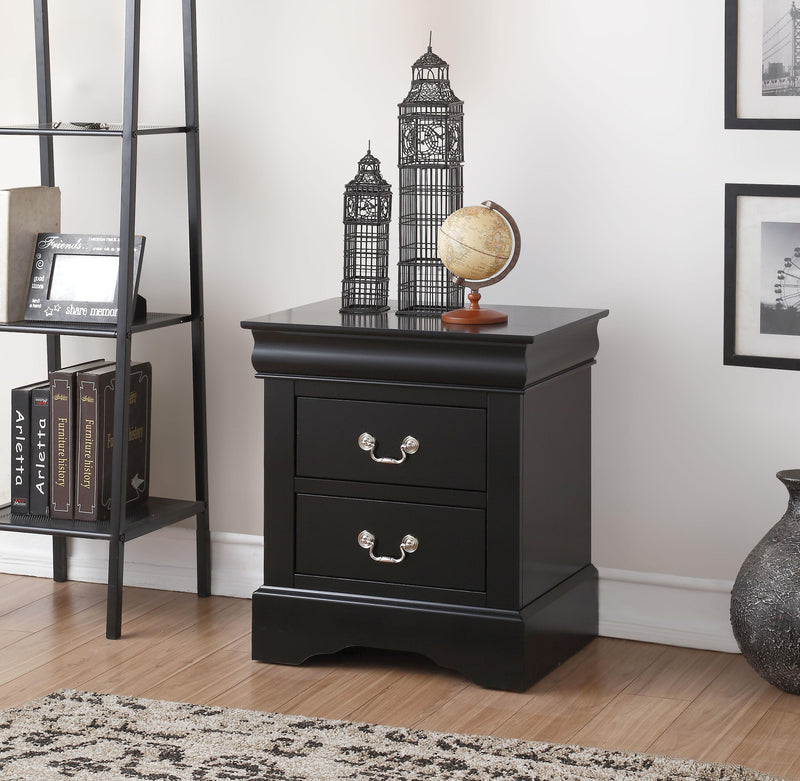 Mesa de noche negra Louis Philippe III