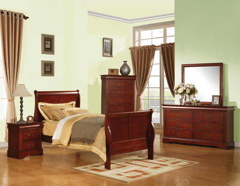 Cama doble Luis Felipe III de cerezo