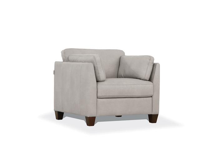 Sillón Matias de cuero blanco envejecido