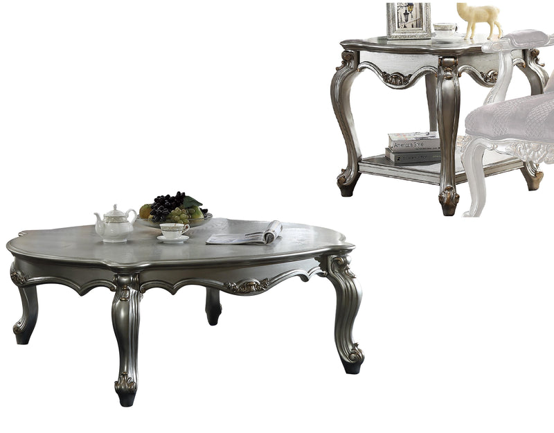 Mesa de centro Picardy de platino antiguo