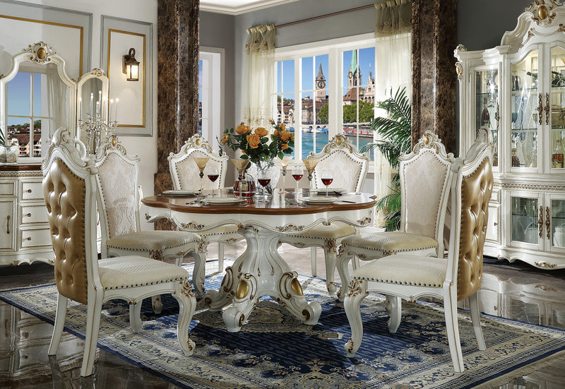 Mesa de Comedor Picardy Antique Pearl y Cherry Oak