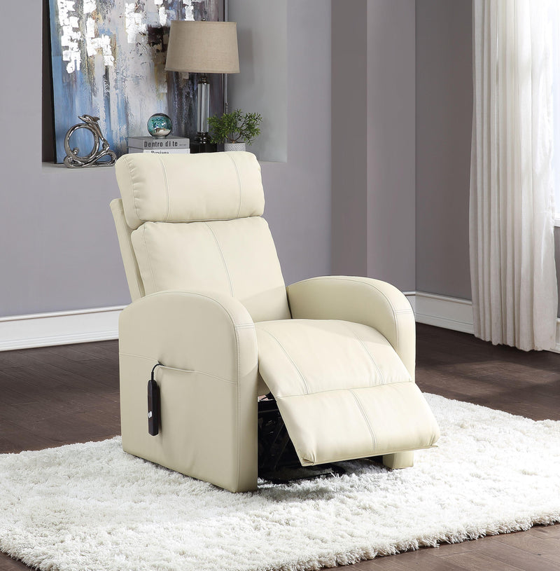Ricardo Sillón reclinable de poliuretano beige con elevador eléctrico