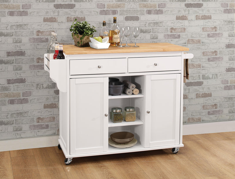 Carrito de cocina Tullarick natural y blanco