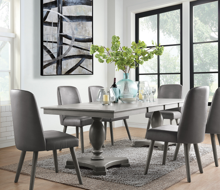 Mesa de comedor Waylon de roble gris