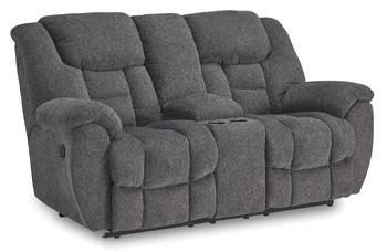 Sofá biplaza reclinable Foreside con consola