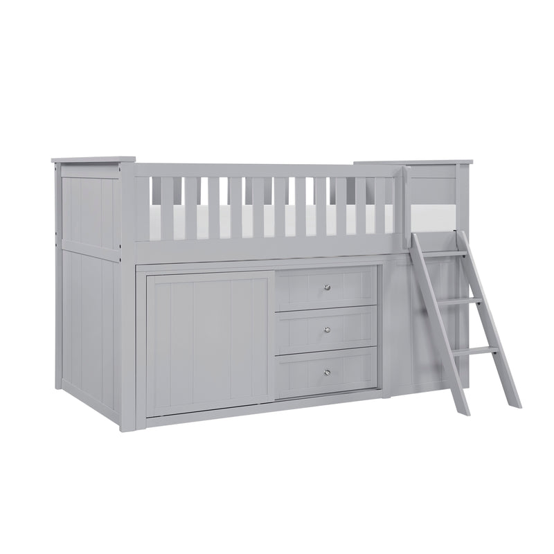 dresser bunk beds Brooks Twin Full Loft Bunk Bed w/ Chest and Hidden Desk