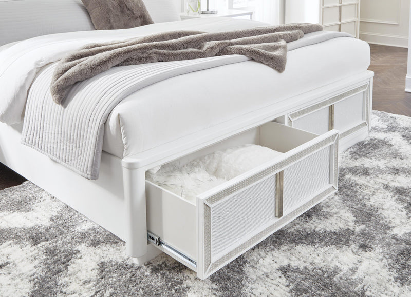 Cama tapizada Chalanna con almacenamiento