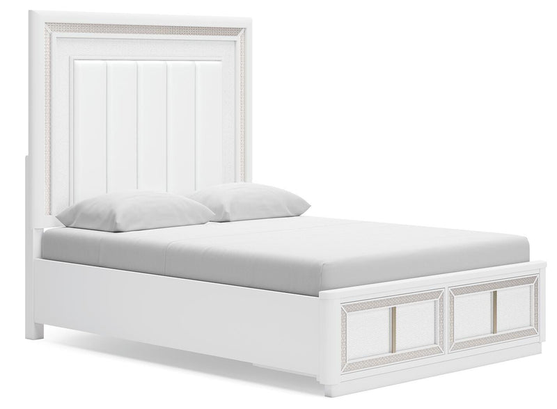 Cama tapizada Chalanna con almacenamiento