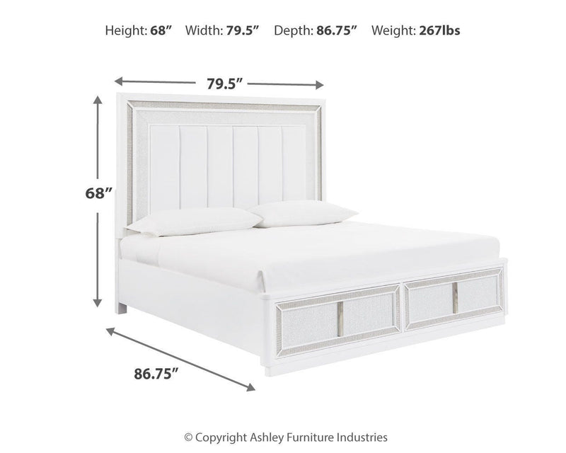 Cama tapizada Chalanna con almacenamiento