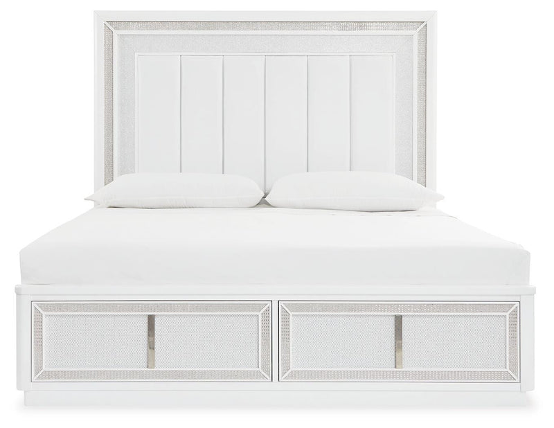 Cama tapizada Chalanna con almacenamiento
